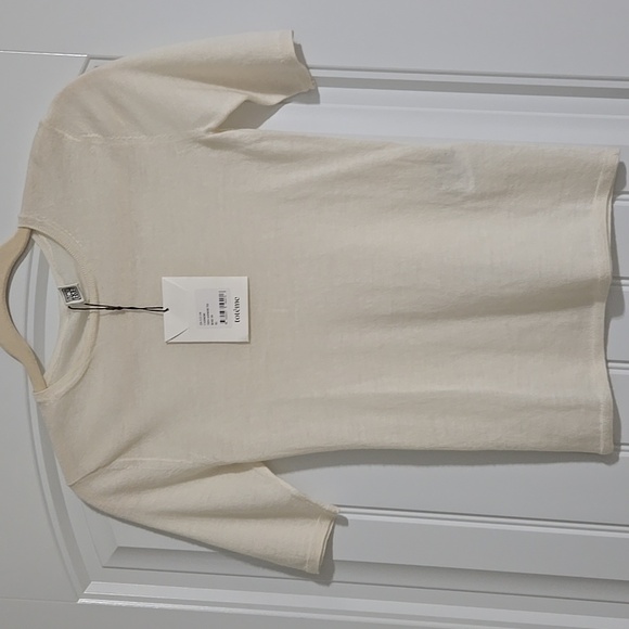 Toteme Thin 100% Cashmere T-Shirt in Bone Sz XS NWT - Picture 4 of 11